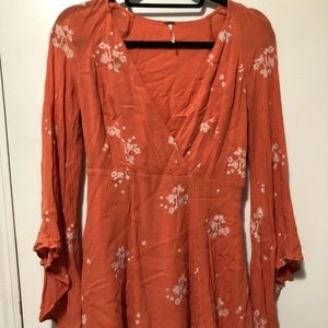 Free People embroidered boho dress in orange!